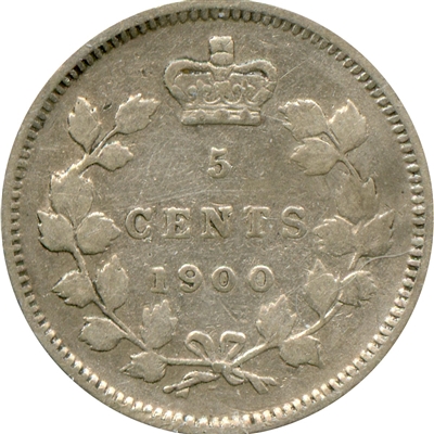 1900 Round 0's Canada 5-cents VG-F (VG-10) $