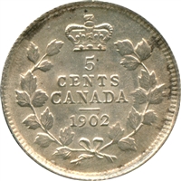 1902 Canada 5-cents Brilliant Uncirculated (MS-63) $