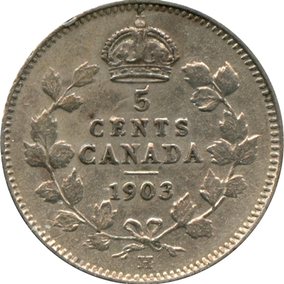 1903H Large H Canada 5-cents VF-EF (VF-30) $