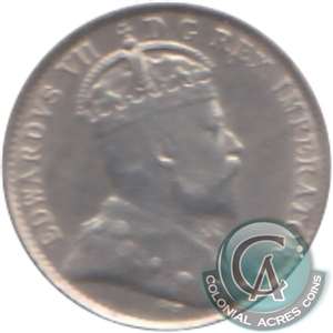 1908 Small 8 Canada 5-cents Very Fine (VF-20)