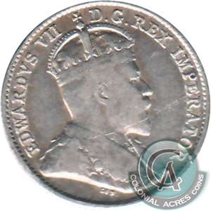 1908 Small 8 Canada 5-cents Fine (F-12)