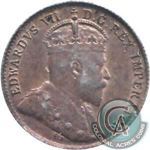 1908 Small 8 Canada 5-cents Extra Fine (EF-40) $
