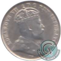 1910 Round Leaves Canada 5-cents Very Fine (VF-20) $