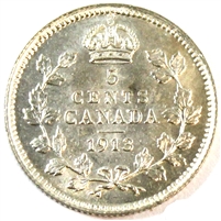 1913 Canada 5-cents Brilliant Uncirculated (MS-63) $