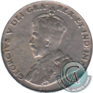 1922 Far Rim Canada 5-cents VG-F (VG-10)