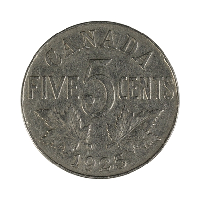 1925 Canada 5-cents VG-F (VG-10) $
