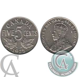 1925 Canada 5-cents EF-AU (EF-45) $