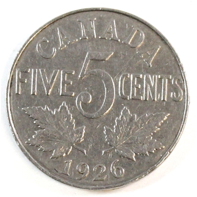 1926 Far 6 Canada 5-cents Very Fine (VF-20) $