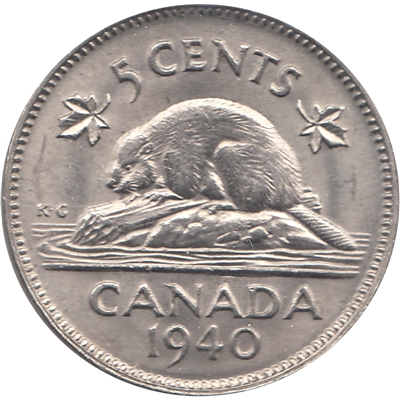 1940 Canada 5-cents Choice Brilliant Uncirculated (MS-64) $