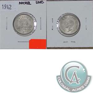 1942 Nickel Canada 5-cents Uncirculated (MS-60)
