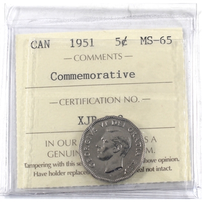 1951 Commemorative (Refinery) Canada 5-cents ICCS Certified MS-65