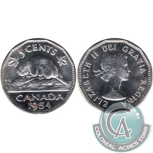 1954 Canada 5-cents Uncirculated (MS-60)