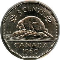 1960 Canada 5-cents Brilliant Uncirculated (MS-63)