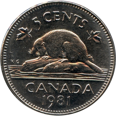 1981 Canada 5-cents Brilliant Uncirculated (MS-63)