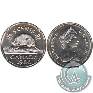 1986 Canada 5-cents Brilliant Uncirculated (MS-63)