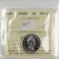 2000P Canada 5-cents ICCS Certified MS-65
