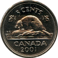 2001 Canada 5-cents Brilliant Uncirculated (MS-63)