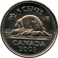 2003P Canada 5-cents Old Effigy Canada 5-cents Brilliant Uncirculated (MS-63)
