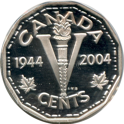 2004 D-Day Canada 5-cents Silver Proof