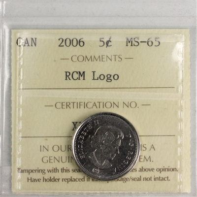 2006 RCM Logo Canada 5-cents ICCS Certified MS-65