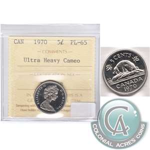 1970 Canada 5-cents ICCS Certified PL-65 Ultra Heavy Cameo