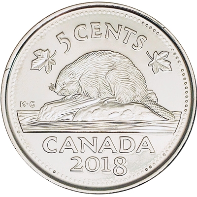 2018 Canada 5-cents Brilliant Uncirculated (MS-63)