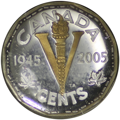 2005 VE Day Gold Plated Canada 5-cents Proof (from RCM Annual Report) $