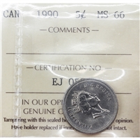 1990 Canada 5-cents ICCS Certified MS-66