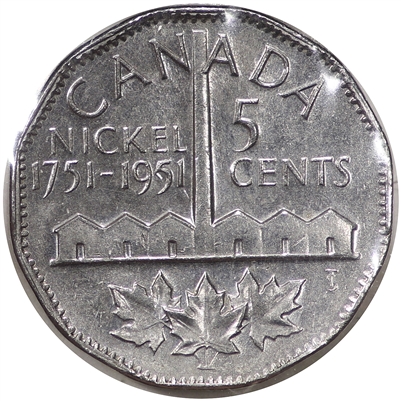 1951 Refinery Half Moon Canada 5-cents AU-UNC (AU-55)