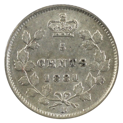 1881H Canada 5-cents Almost Uncirculated (AU-50) $