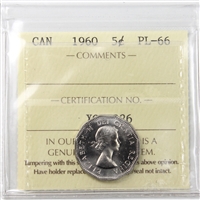 1960 Canada 5-cents ICCS Certified PL-66