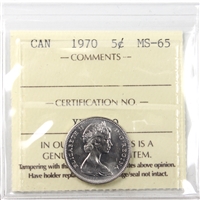 1970 Canada 5-cents ICCS Certified MS-65