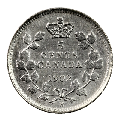 1902H Small H Canada 5-cents Choice Brilliant Uncirculated (MS-64) $