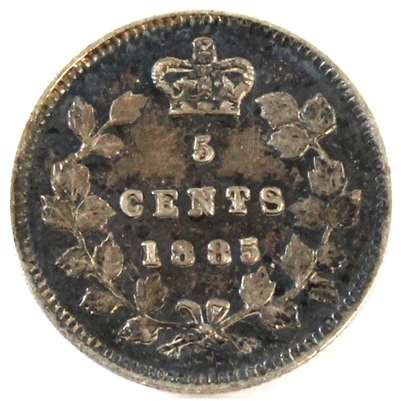 1885 Large 5 Canada 5-cents Extra Fine (EF-40) $