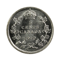 1910 Pointed Leaves Canada 5-cents Brilliant Uncirculated (MS-63) $