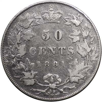1881H Canada 50-cents Very Fine (VF-20) $