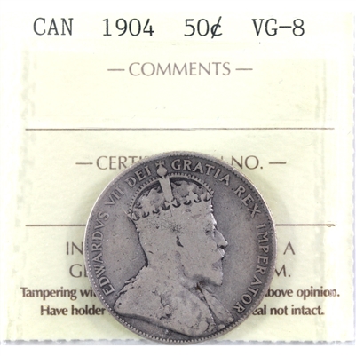 1904 Canada 50-cents ICCS Certified VG-8