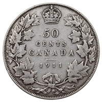 1911 Canada 50-cents VG-F (VG-10) $