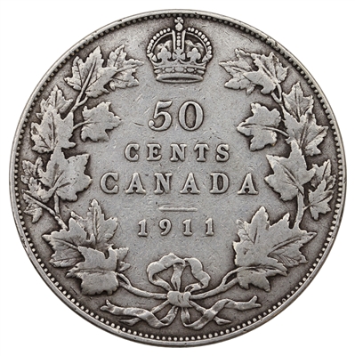 1911 Canada 50-cents VG-F (VG-10) $