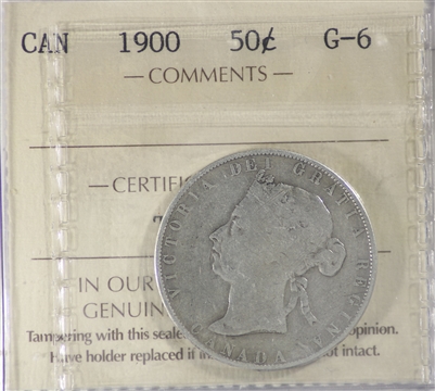 1900 Canada 50-cents ICCS Certified G-6