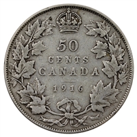 1916 Canada 50-cents Very Good (VG-8)