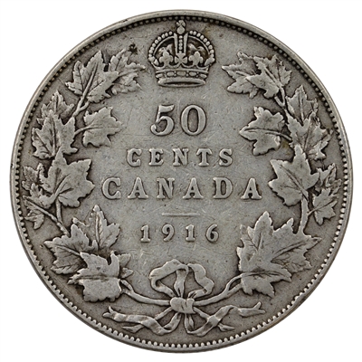 1916 Canada 50-cents Very Good (VG-8)