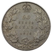 1918 Canada 50-cents VG-F (VG-10)