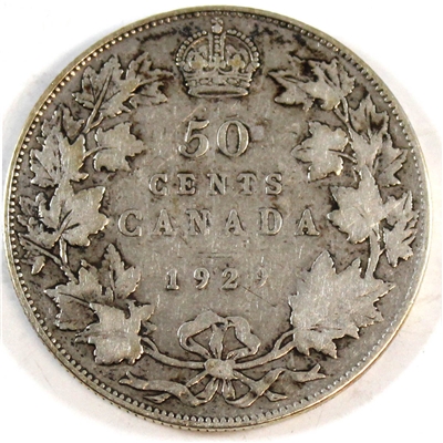 1929 Canada 50-cents Very Good (VG-8)