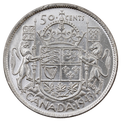 1943 Canada 50-cents Brilliant Uncirculated (MS-63) $
