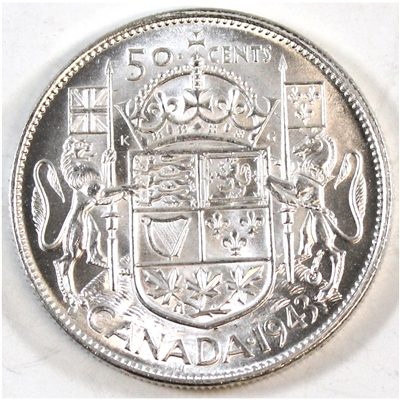 1943 Canada 50-cents UNC+ (MS-62) $