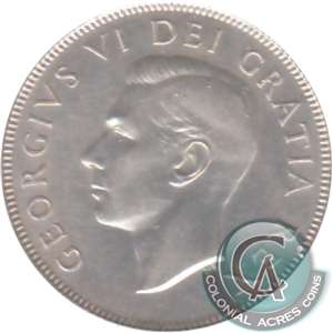 1947 Curved 7 Canada 50-cents EF-AU (EF-45)