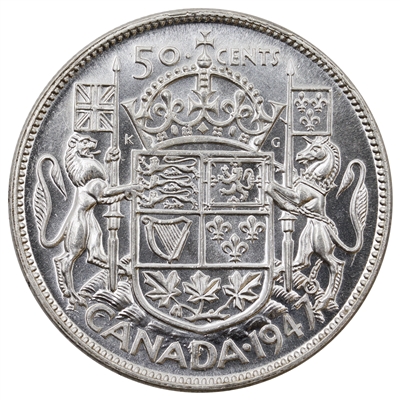 1947 Straight 7 Canada 50-cents AU-UNC (AU-55) $