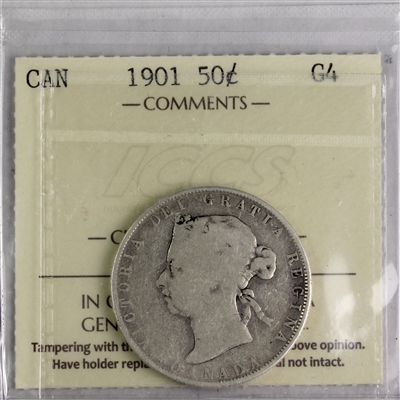 1901 Canada 50-cents ICCS Certified G-4