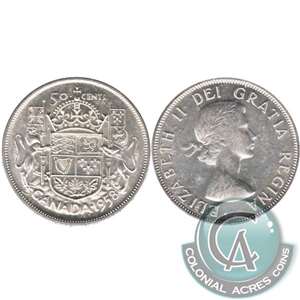 1958 Dot Canada 50-cents EF-AU (EF-45)